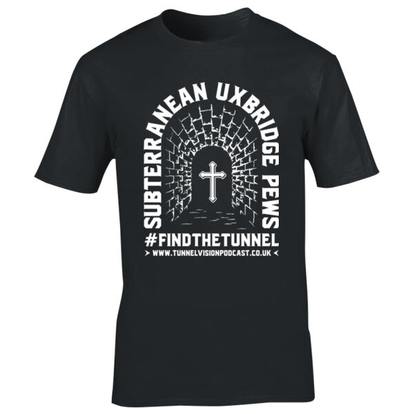 Subterranean Uxbridge Pews - Tunnel Vision Podcast - Official T-Shirt Subterranean Uxbridge Pews - Tunnel Vision Podcast - Official T-Shirt Thumbnail